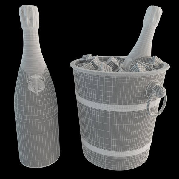 maya champagne ice bucket - Champagne Ice Bucket by happy3D